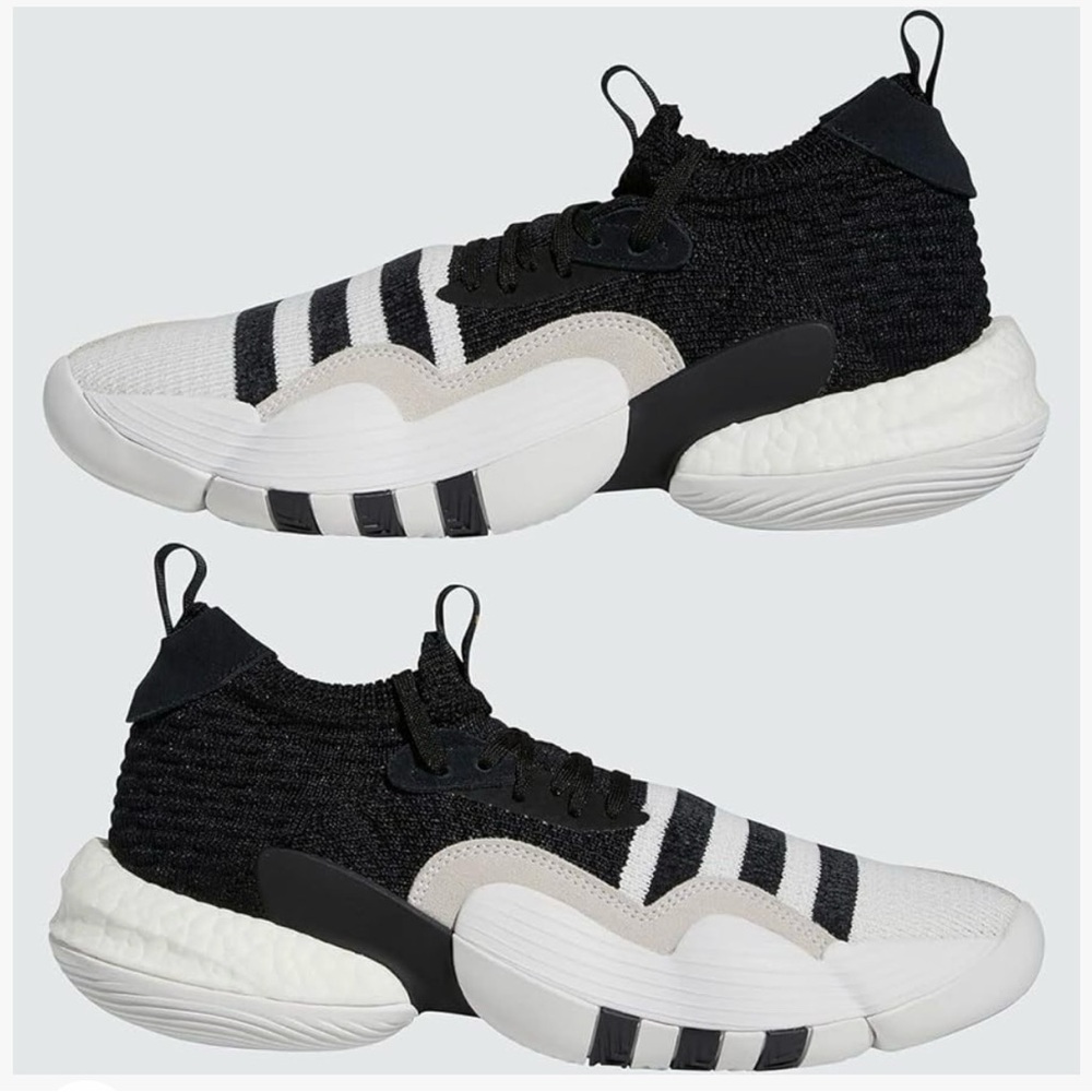 Adidas TRAE YOUNG 2J Unisex Big Kids Black and White basketball shoes